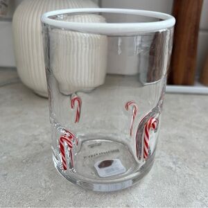 ANTHROPOLOGIE CANDY CANE ICON JUICE GLASS USED